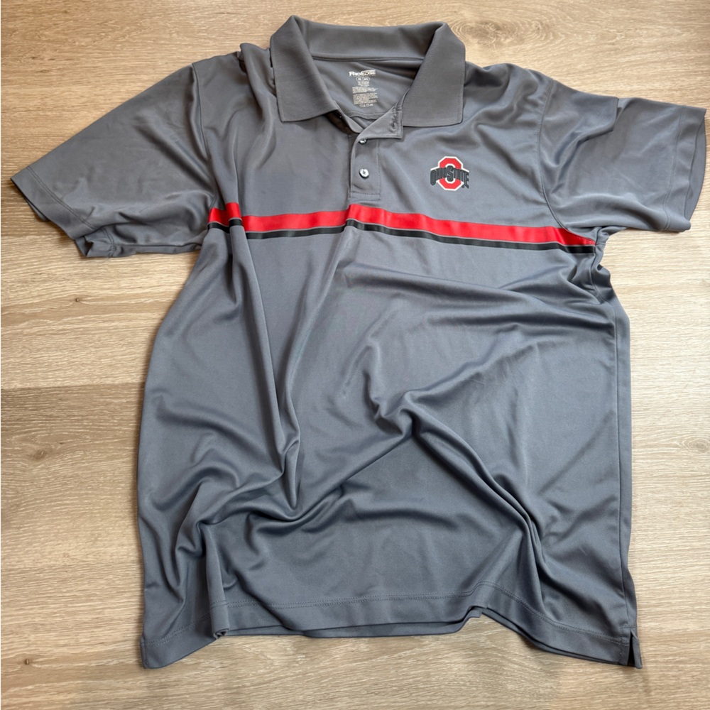 Pro Edge Charcoal Polo Shirt OSU Ohio State -XL